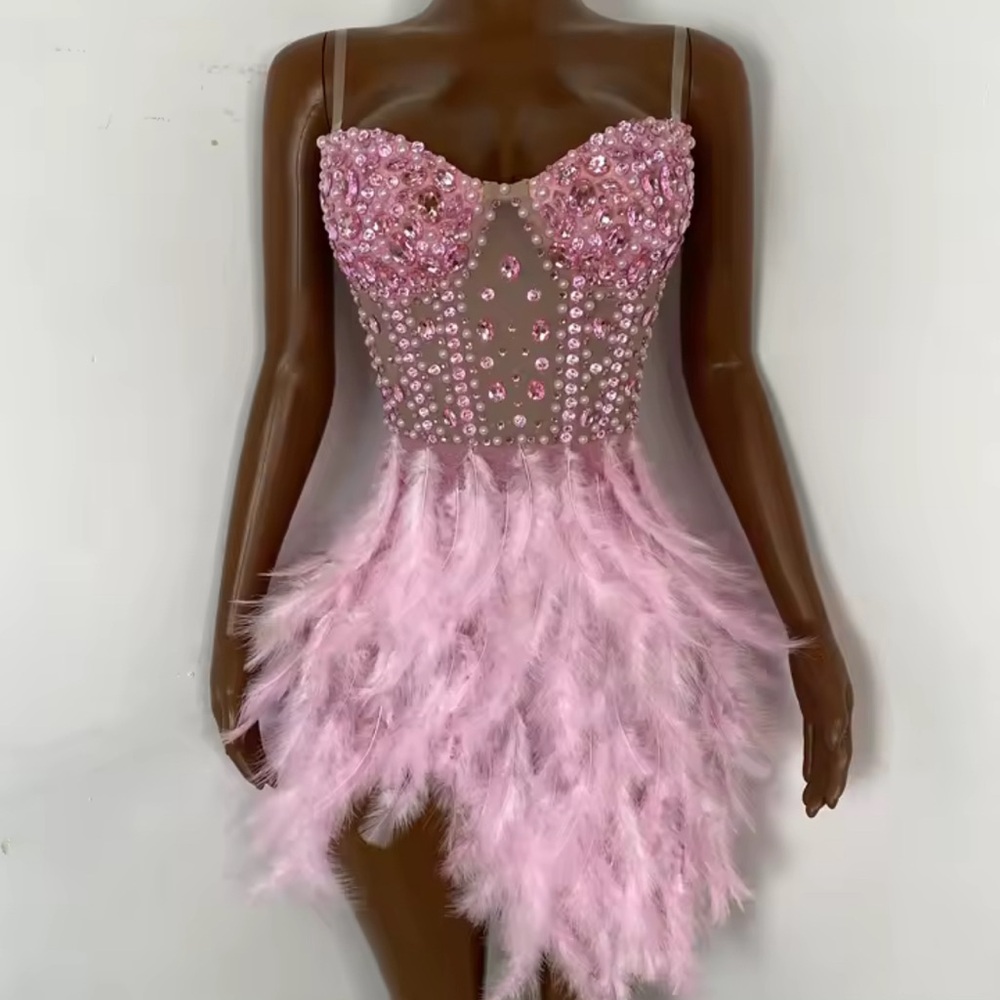 Elegant Pink High Low Dress